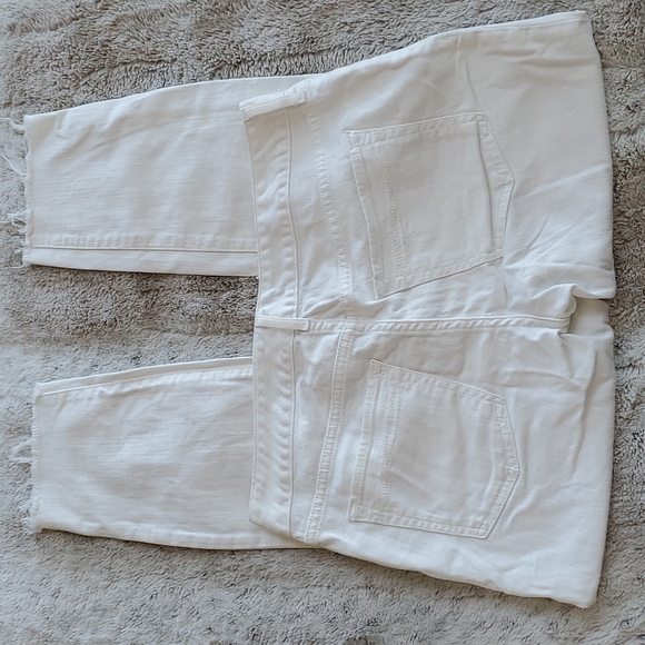 Eddie Bauer White Low Mid Rise Slightly Curvy Skinny Raw Hem Ankle Jeans Size 6 - Picture 6 of 6